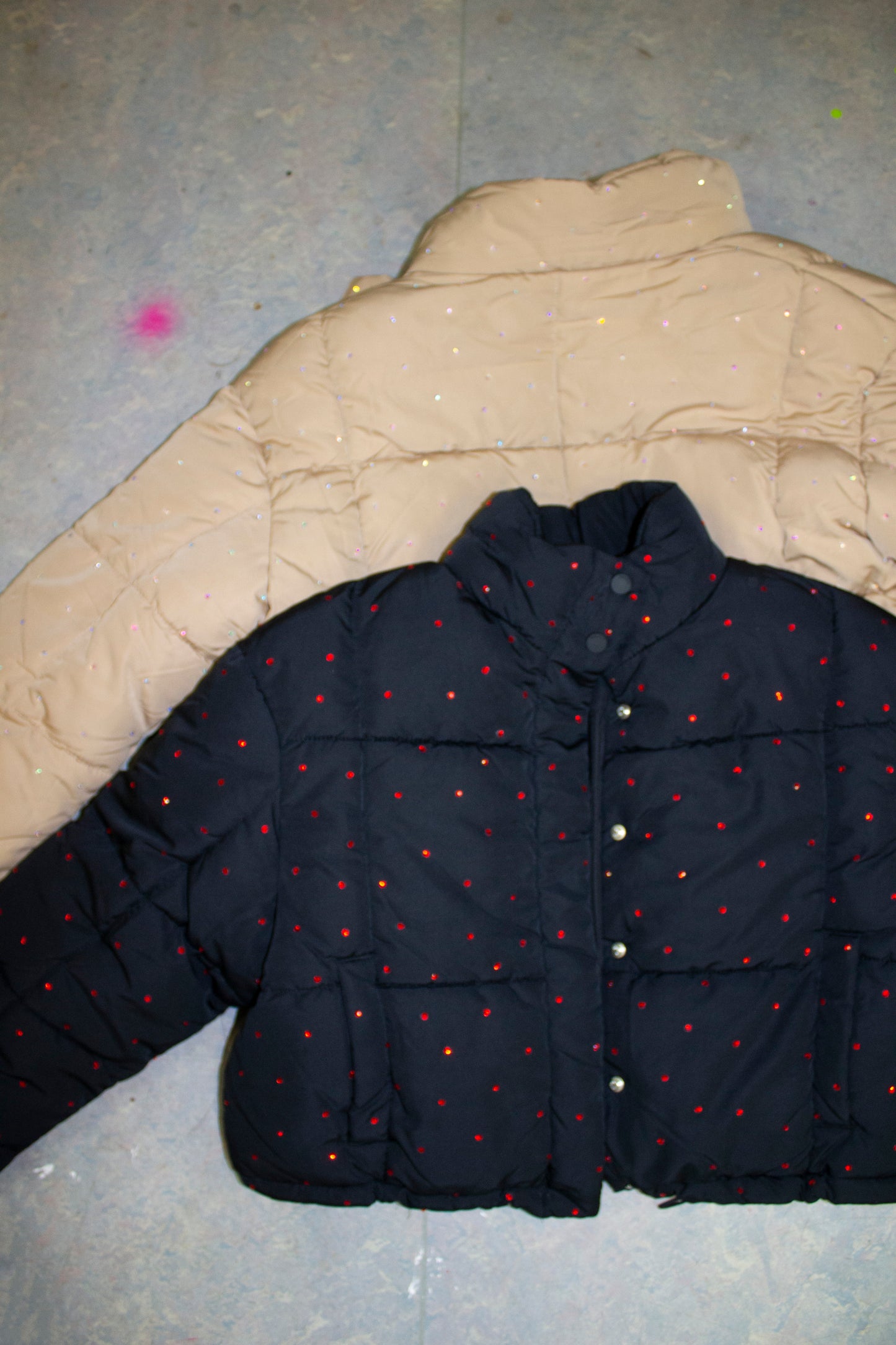 rhinestone bomber black