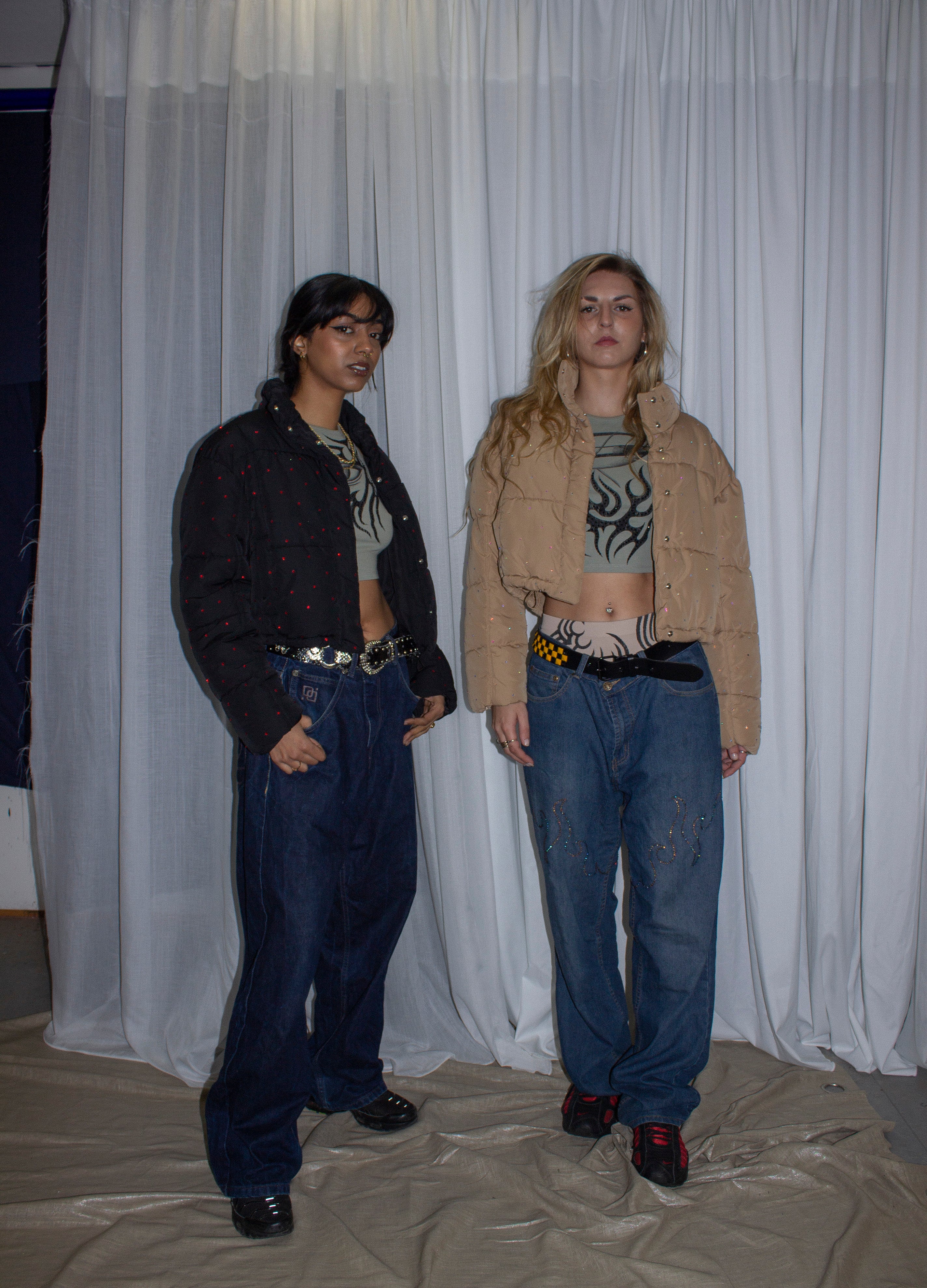 rhinestone bomber black