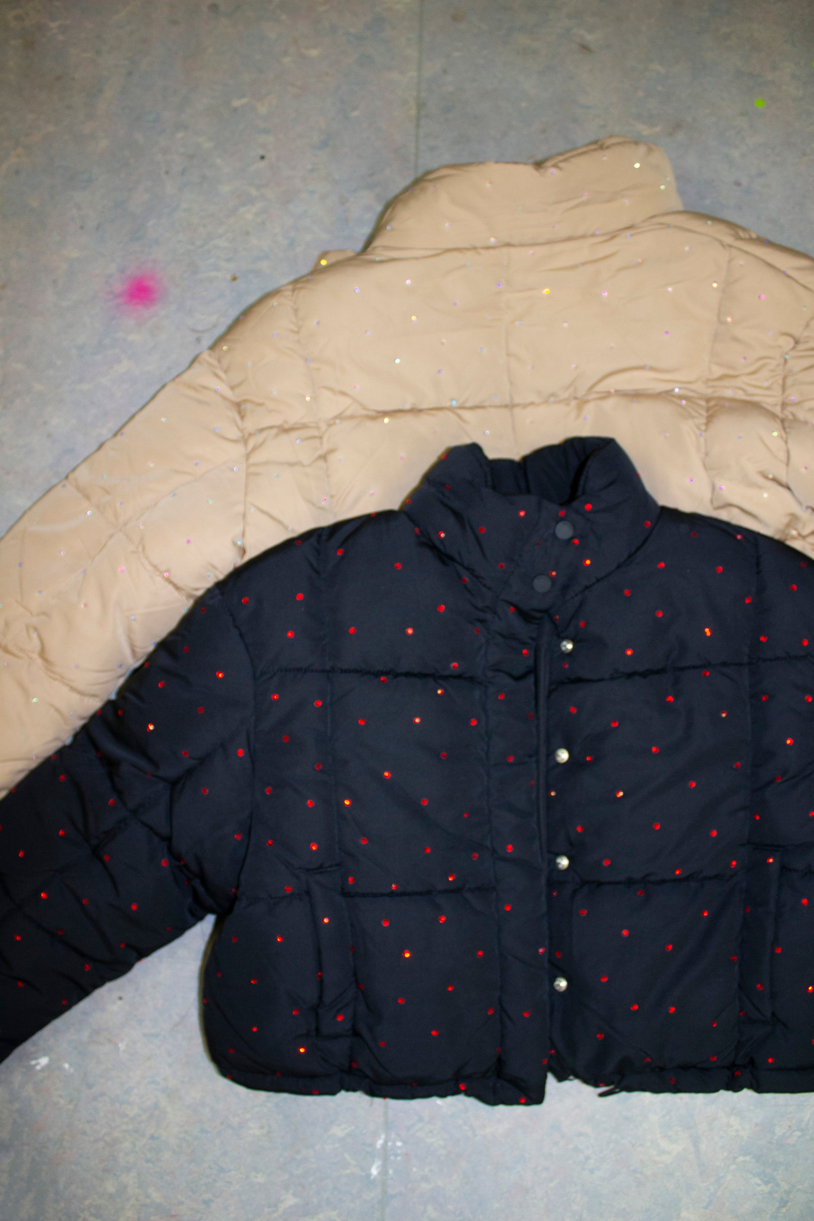 rhinestone bomber black